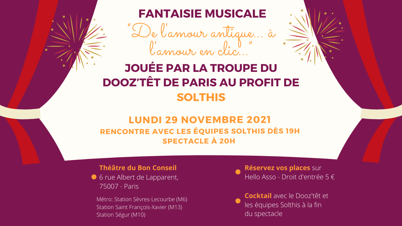 « De l&rsquo;amour antique… à l&rsquo;amour en clic… » – fantaisie musicale au profit de Solthis le 29 novembre 2021
