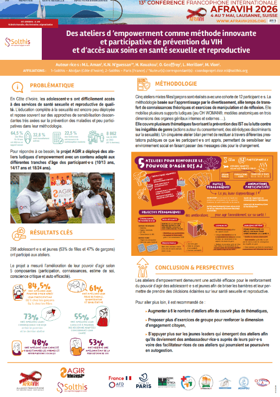 Des ateliers d’empowerment comme méthode innovante et participative de prévention du VIH et d&rsquo;accès aux soins en santé sexuelle et reproductive